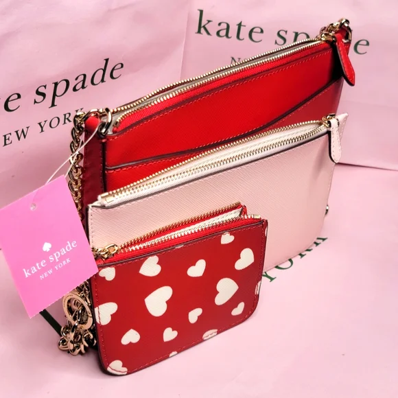 ♠️Kate Spade Staci Triple Crossbody Heart Pop NWT